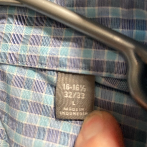 Mens Michael Kors Long Sleeve‎ Dress Shirt Size Large Blues - Picture 4 of 4